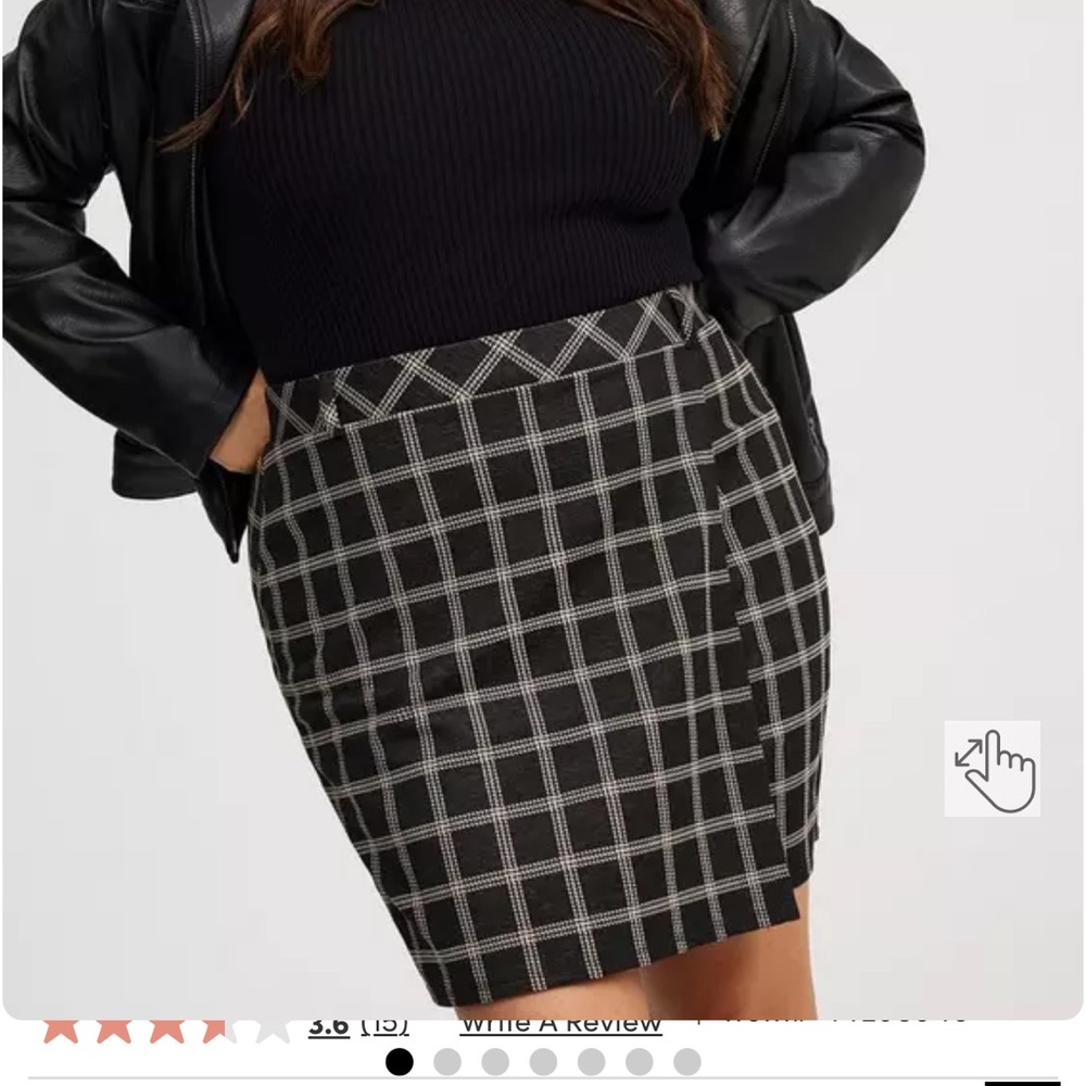 Torrid Black and White Grid Pencil Skirt